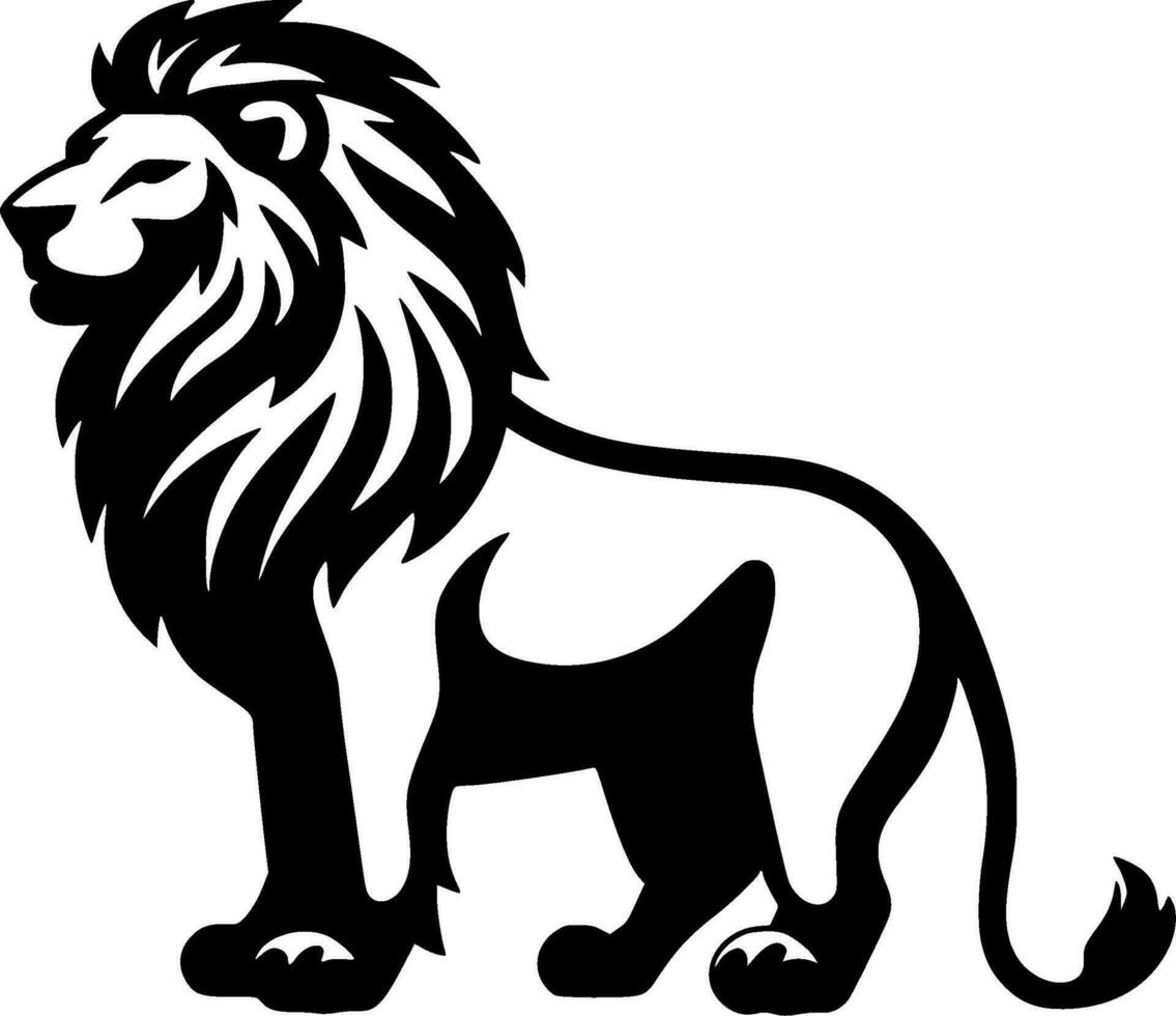 Lion, Minimalist and Simple Silhouette - Vector illustration