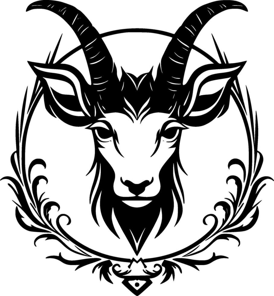 Goat - Minimalist and Flat Logo - Vector illustration