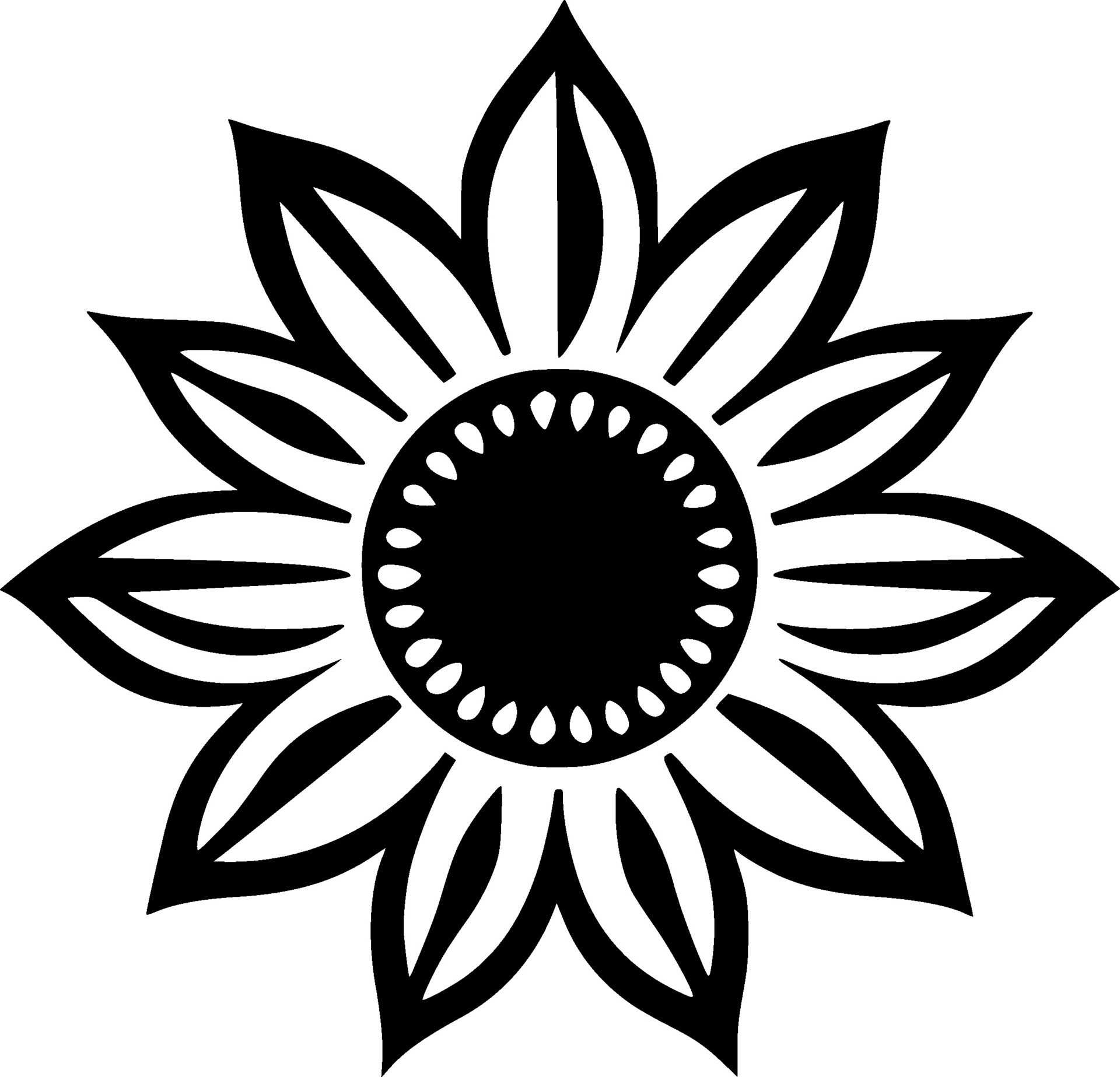 Flower, Black and White Vector illustration 26706591 Vector Art at Vecteezy