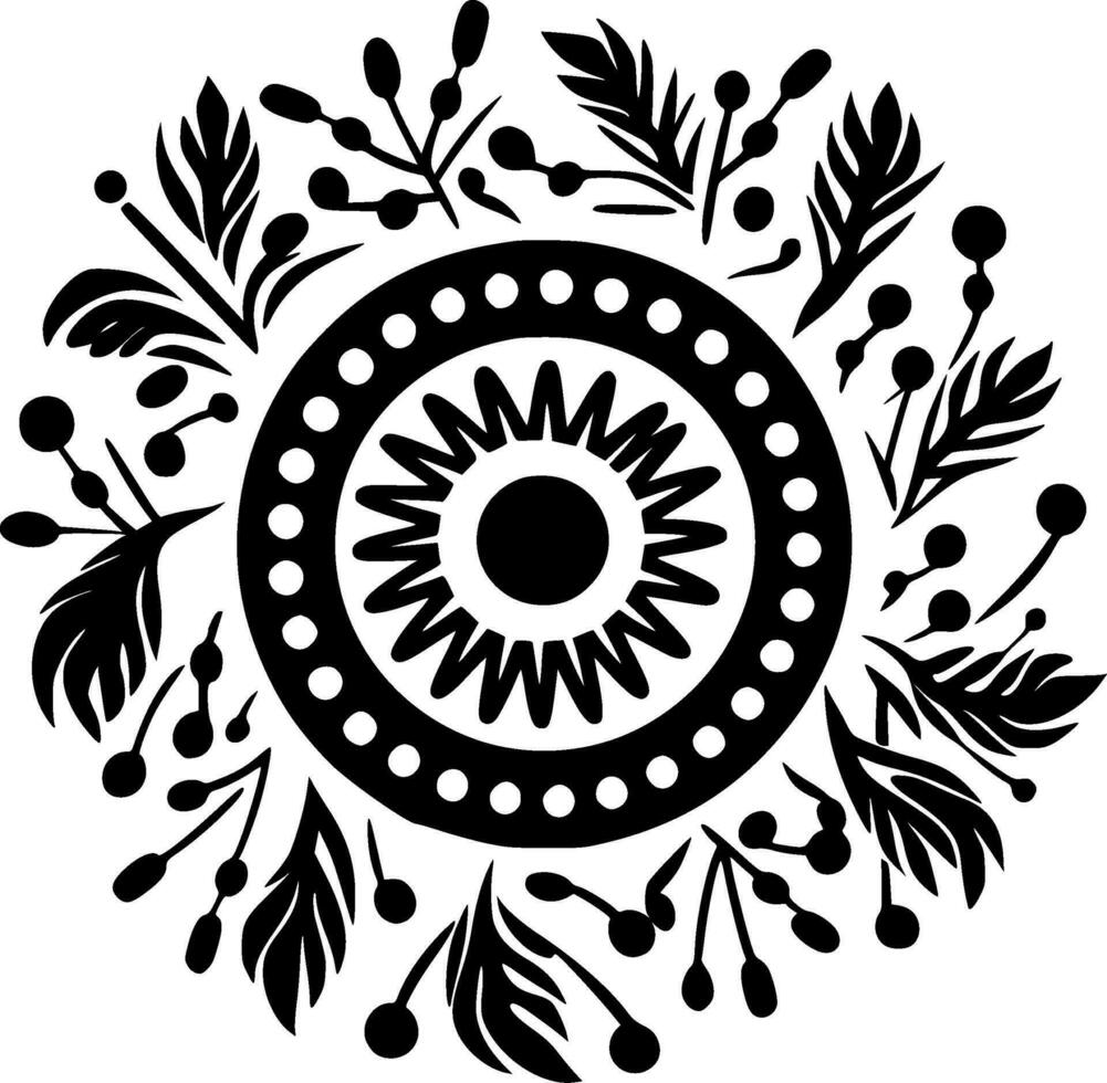 Boho, Black and White Vector illustration