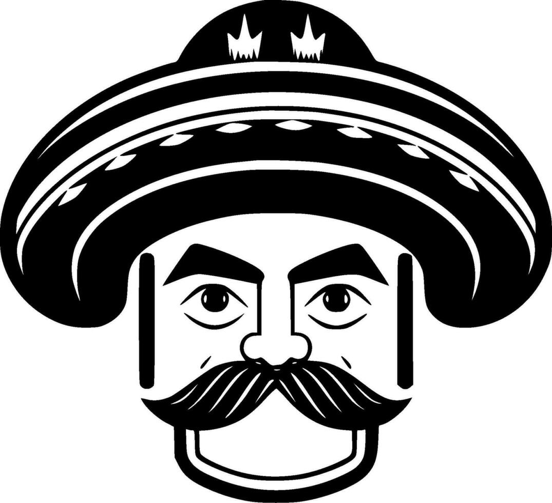 Mexican, Black and White Vector illustration