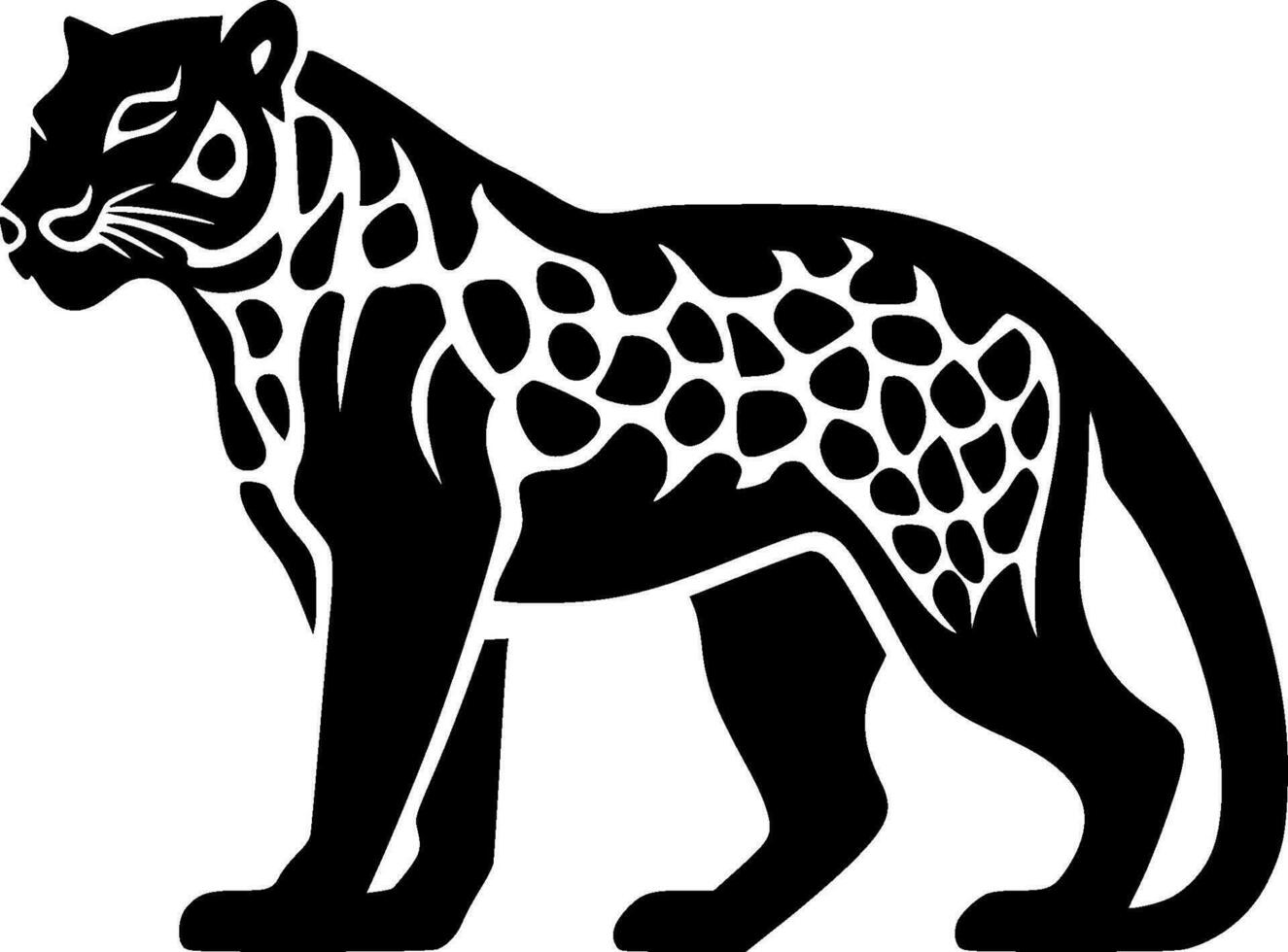 Leopard, Minimalist and Simple Silhouette - Vector illustration