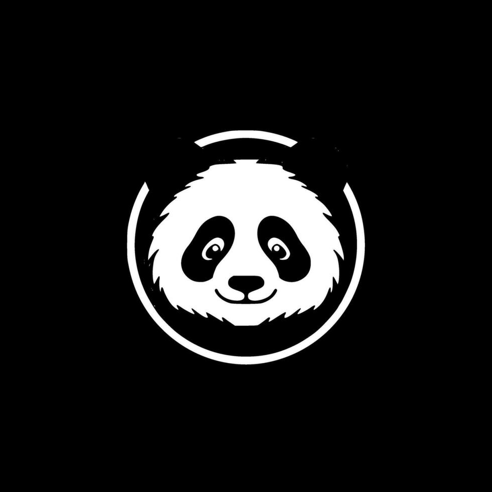 Panda, Black and White Vector illustration