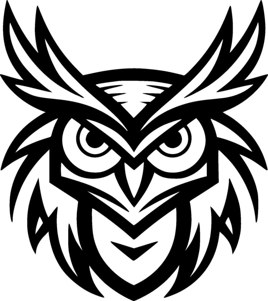 Owl - Black and White Isolated Icon - Vector illustration