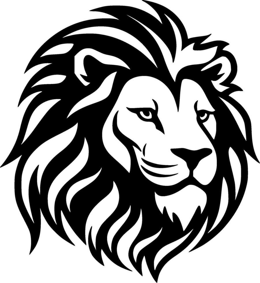 Lion - Black and White Isolated Icon - Vector illustration