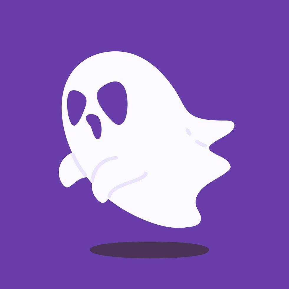 cute ghost cartoon ghost in white cloak halloween scary illustration vector