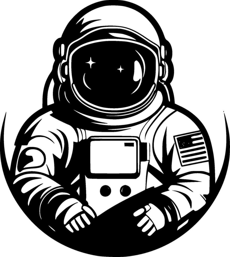 astronauta, minimalista y sencillo silueta - vector ilustración