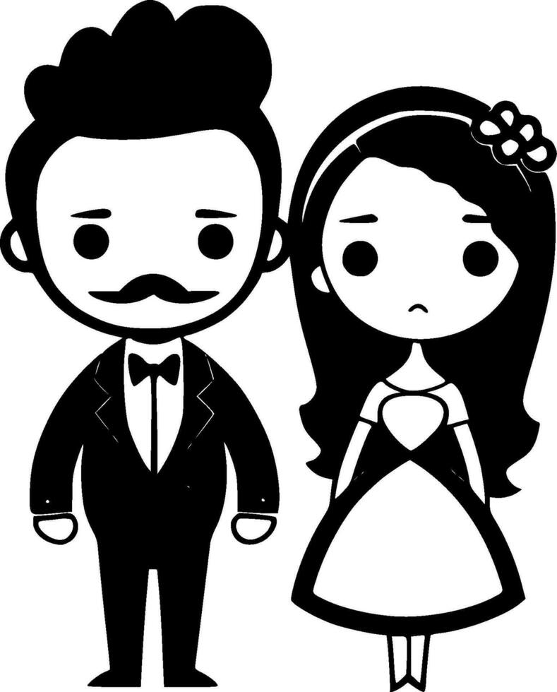 boda, minimalista y sencillo silueta - vector ilustración