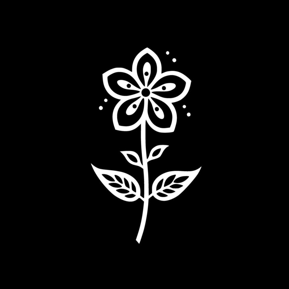 Flower, Black and White Vector illustration