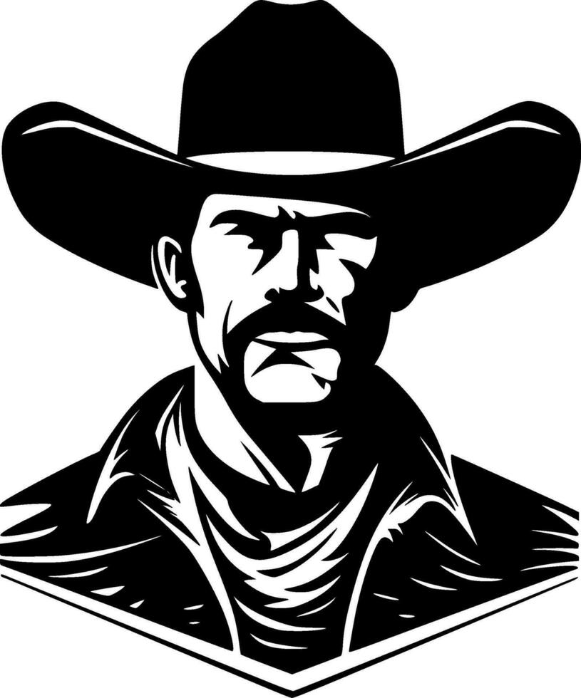 vaquero - minimalista y plano logo - vector ilustración