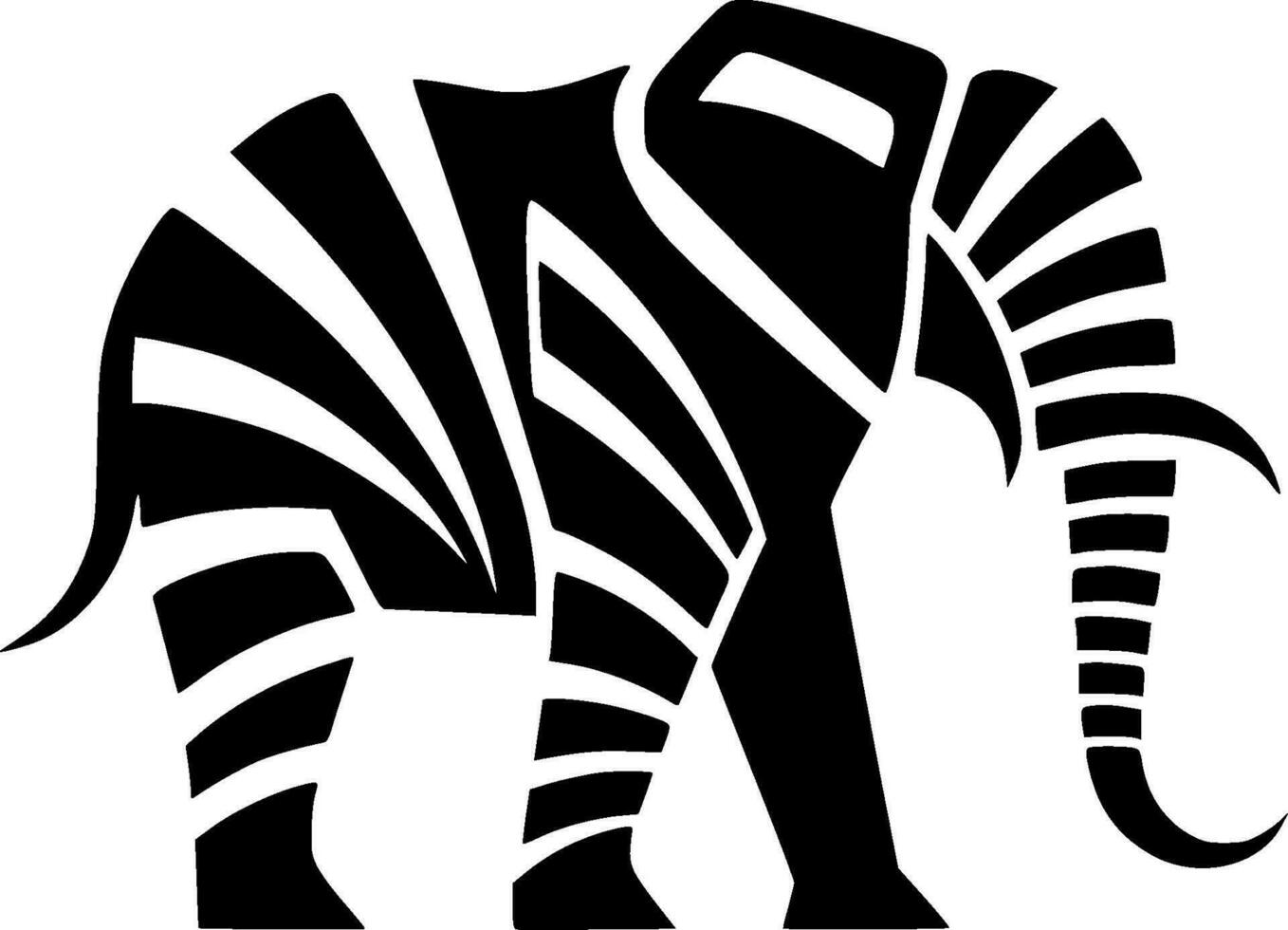 Elephant, Minimalist and Simple Silhouette - Vector illustration
