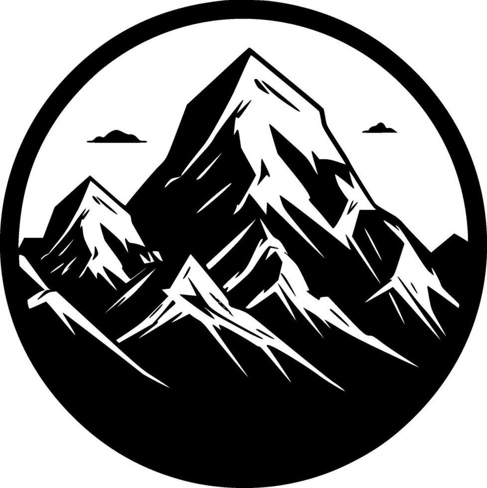 Mountain, Black and White Vector illustration