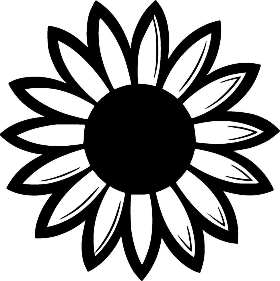 Flower, Black and White Vector illustration