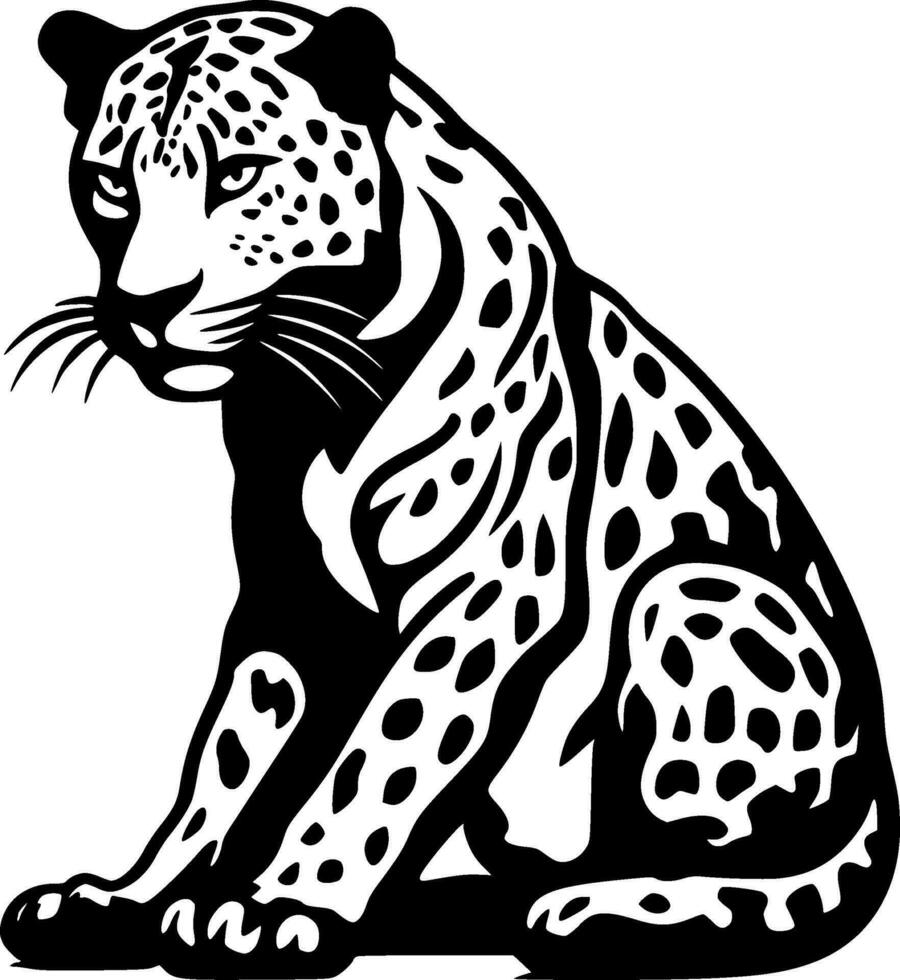 Leopard, Minimalist and Simple Silhouette - Vector illustration