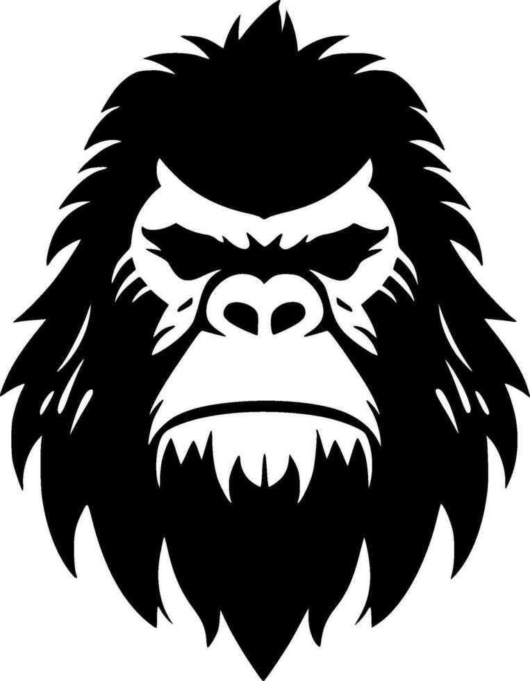 Bigfoot - Black and White Isolated Icon - Vector illustration