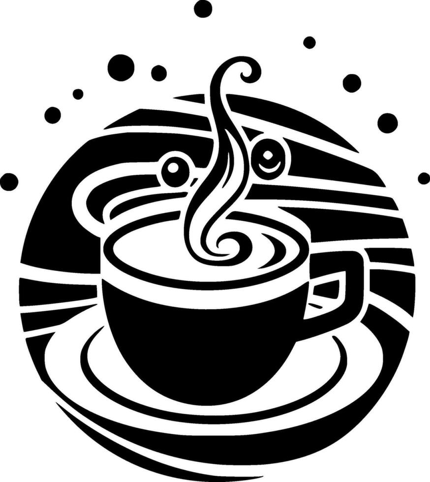 Coffee, Black and White Vector illustration