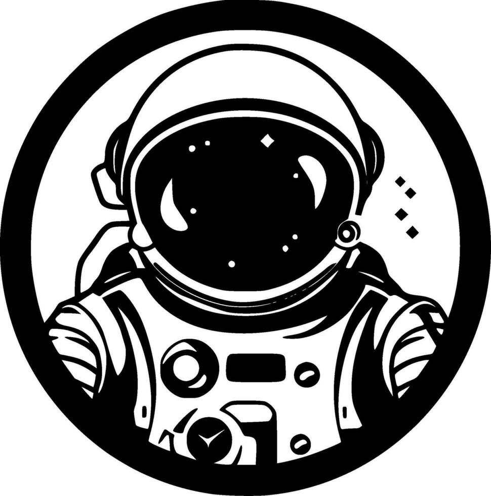 Astronaut - Black and White Isolated Icon - Vector illustration