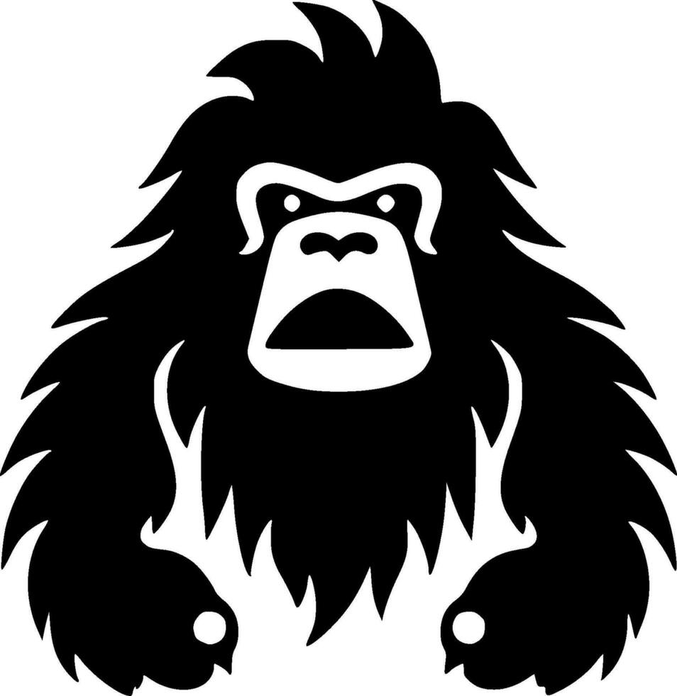 Bigfoot - Black and White Isolated Icon - Vector illustration