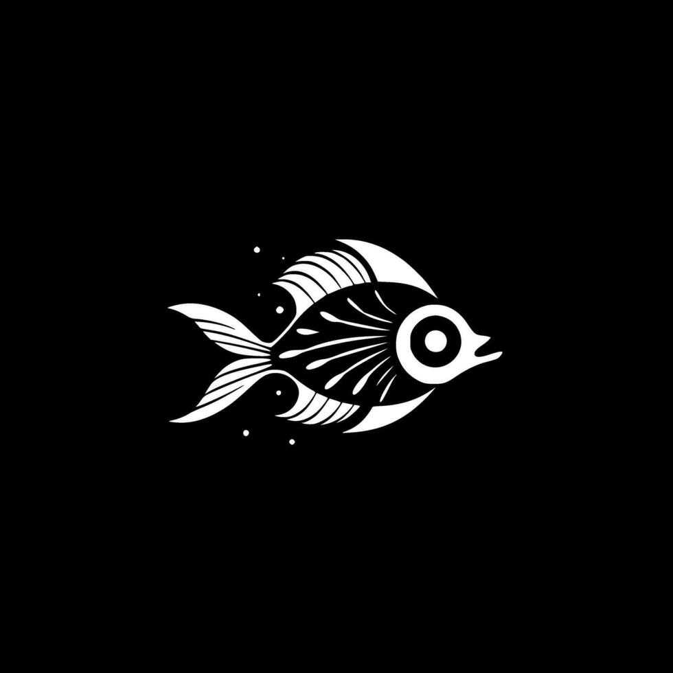 Fish - Black and White Isolated Icon - Vector illustration