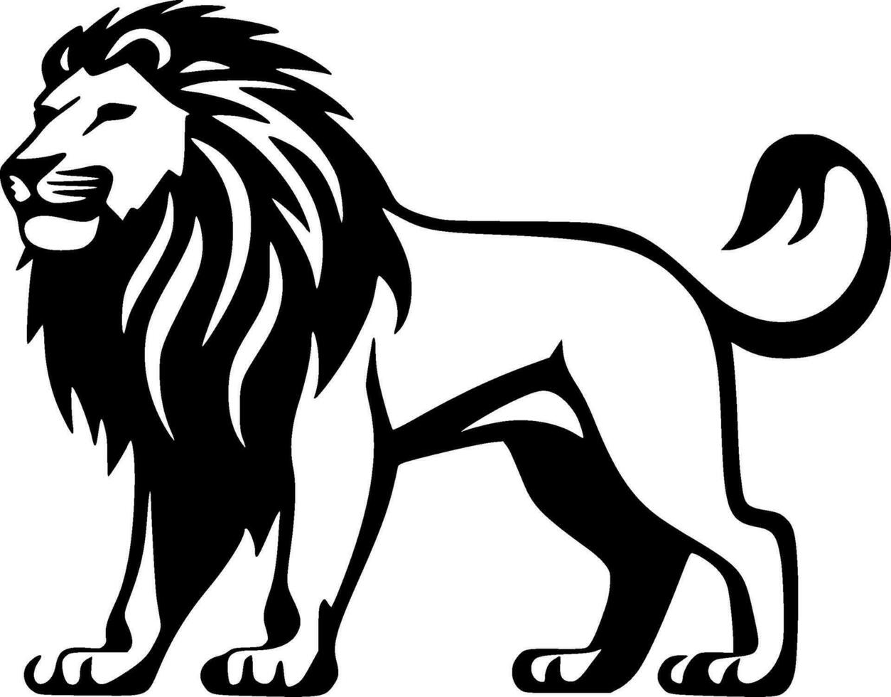 Lion - Black and White Isolated Icon - Vector illustration