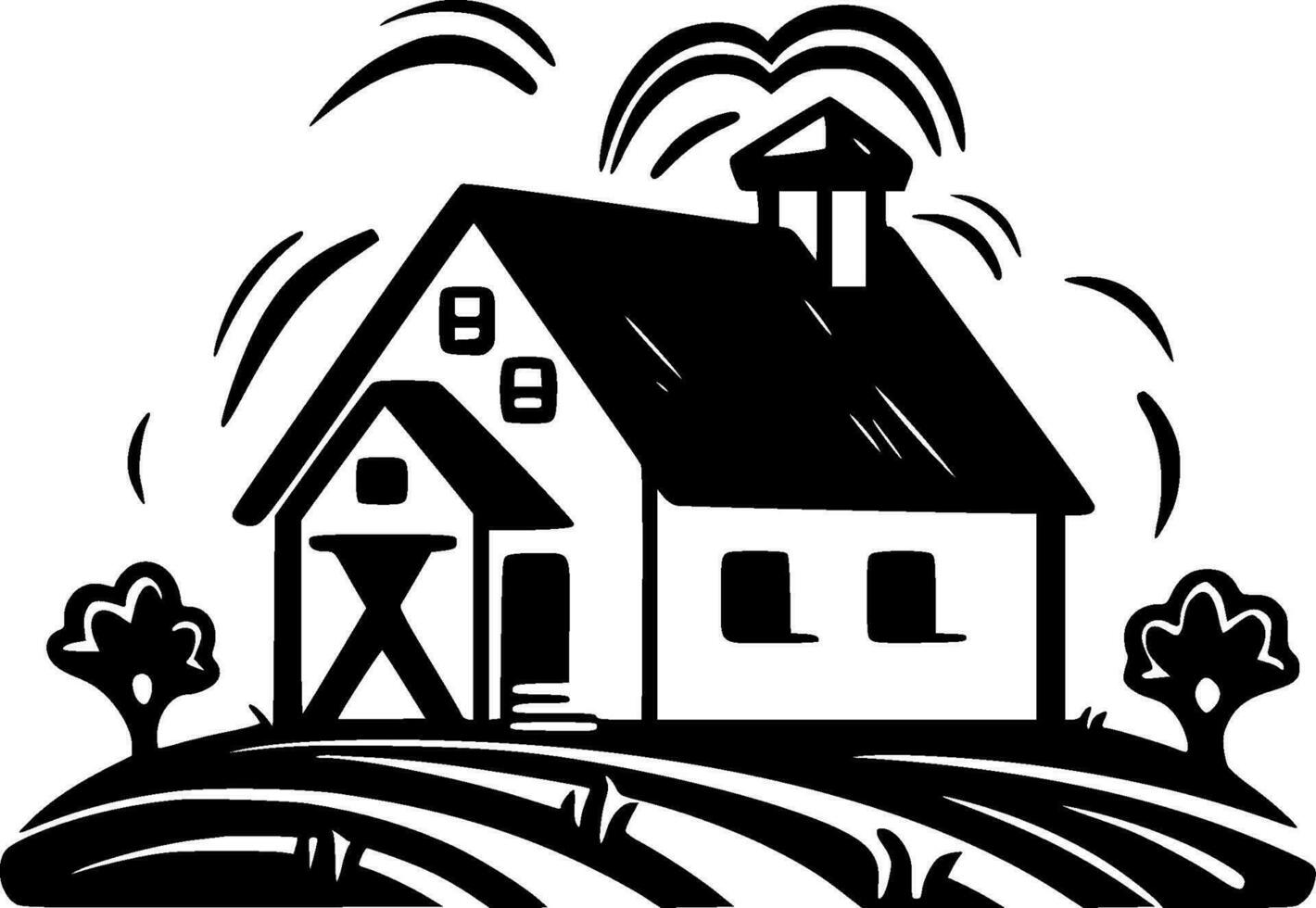 Farmhouse - Minimalist and Flat Logo - Vector illustration