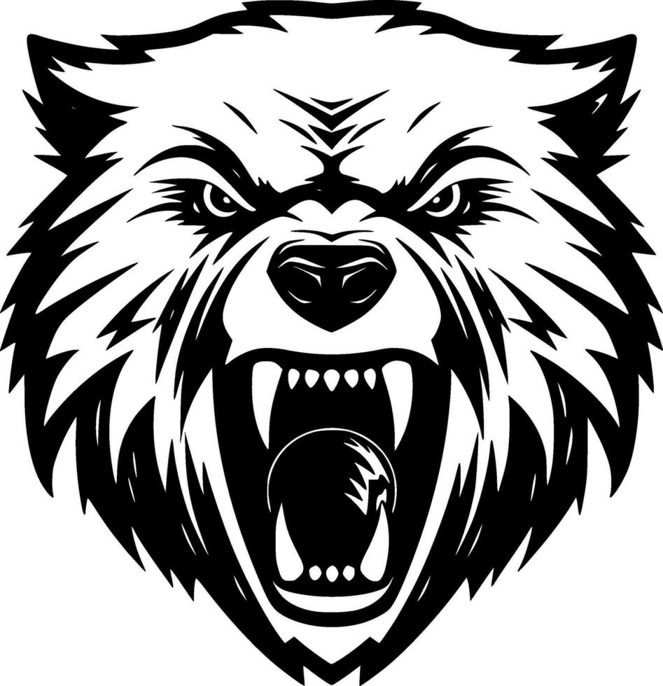 oso - negro y blanco aislado icono - vector ilustración