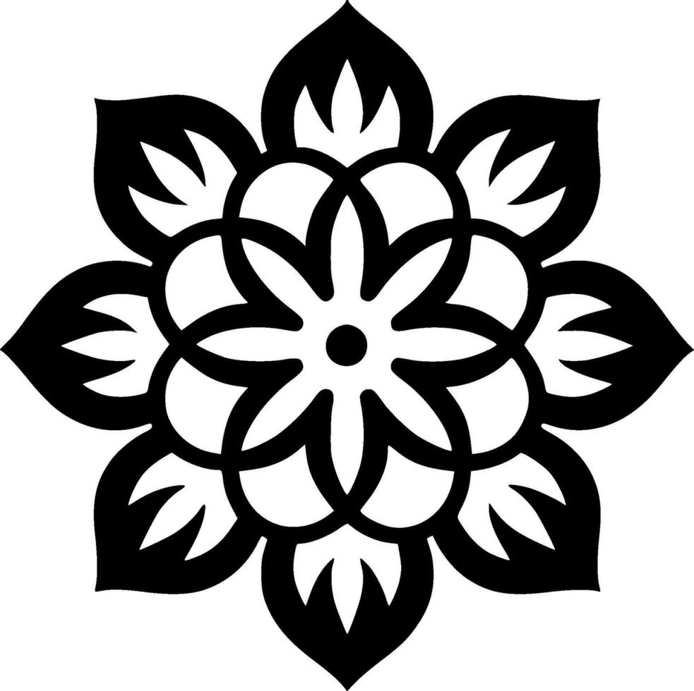 Mandala, Minimalist and Simple Silhouette - Vector illustration