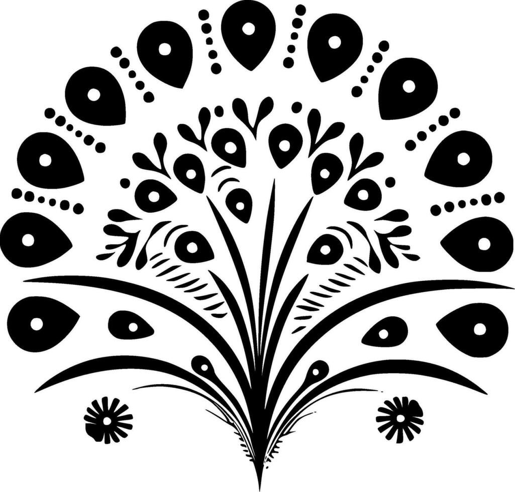 Boho, Black and White Vector illustration