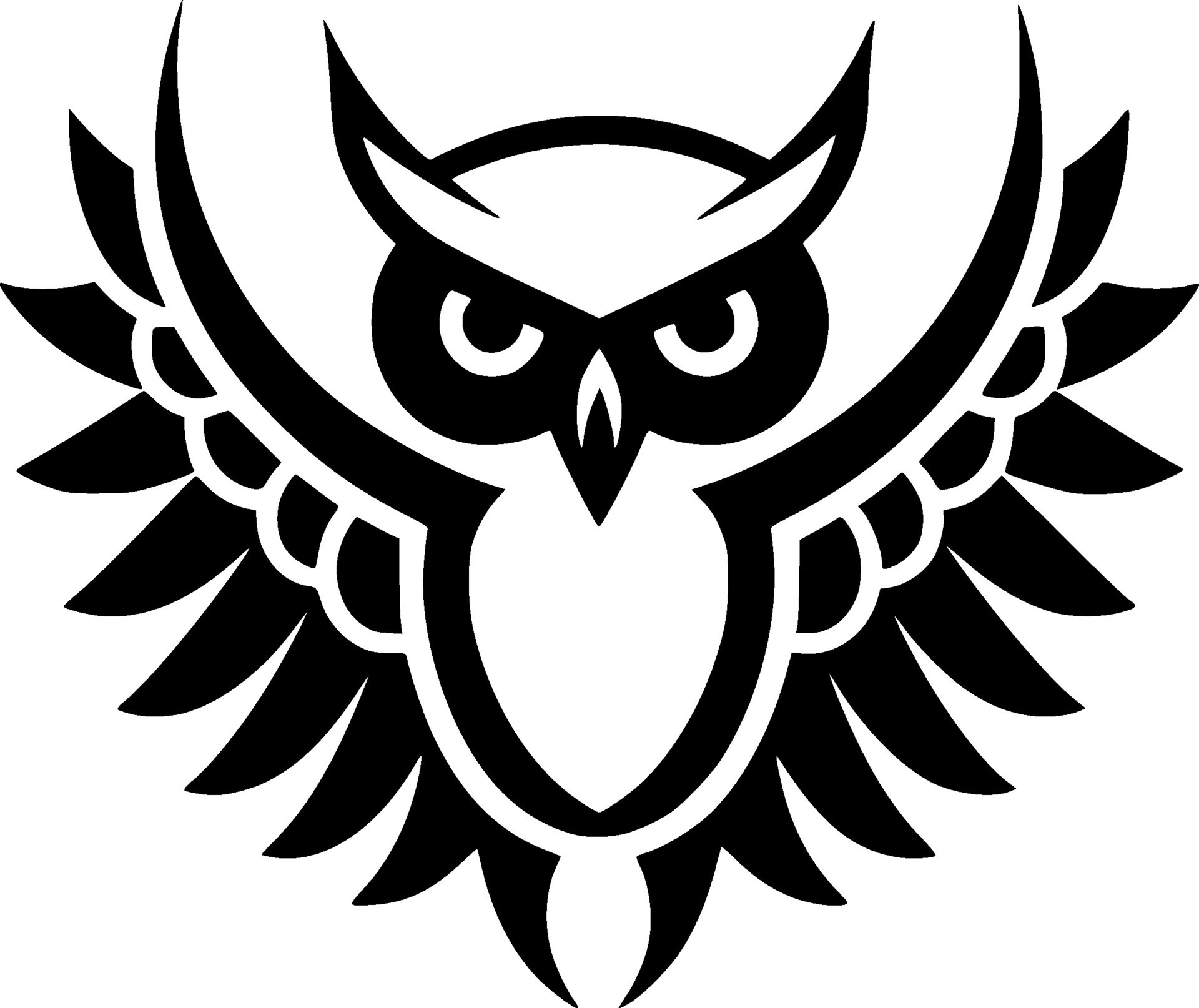Owl, Black and White Vector illustration 26707247 Vector Art at Vecteezy