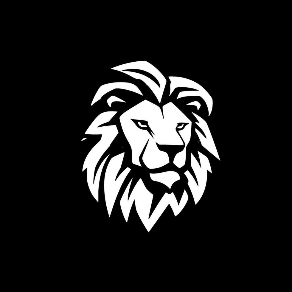 Lion, Black and White Vector illustration