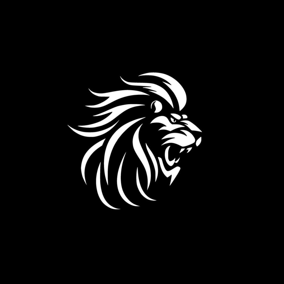 Lion - Black and White Isolated Icon - Vector illustration