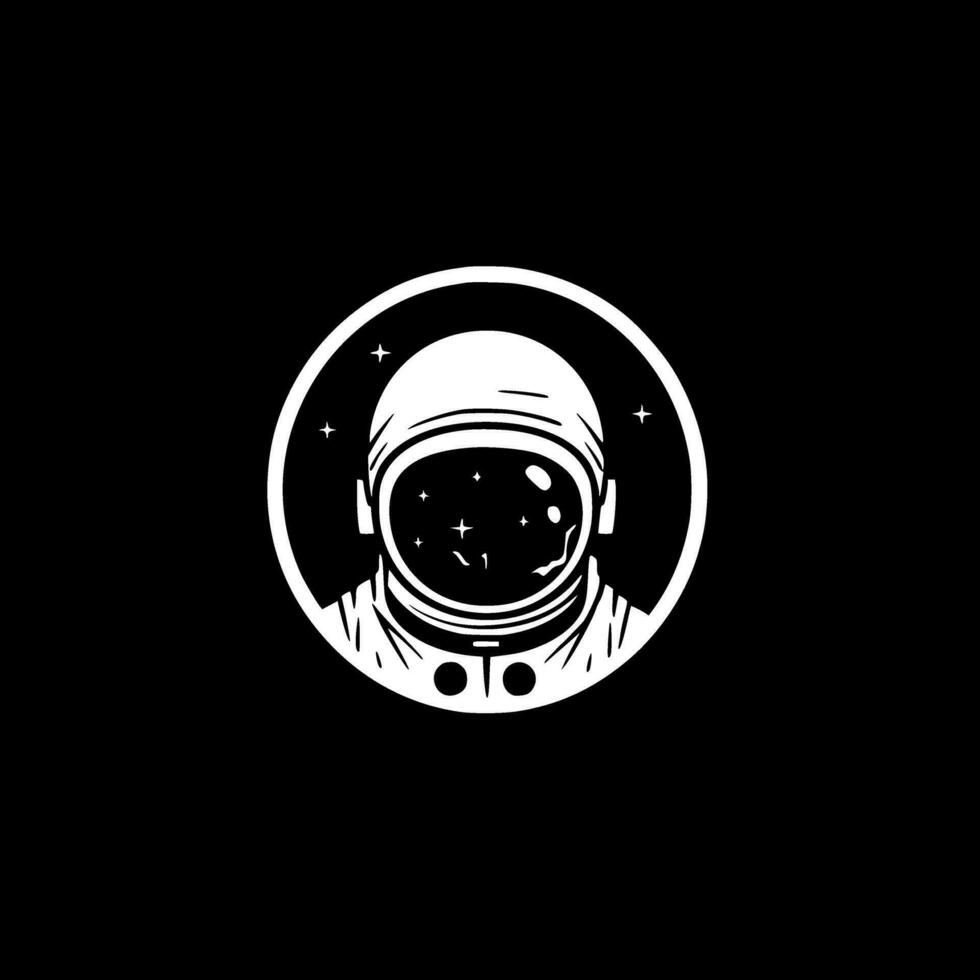 Astronaut - Black and White Isolated Icon - Vector illustration