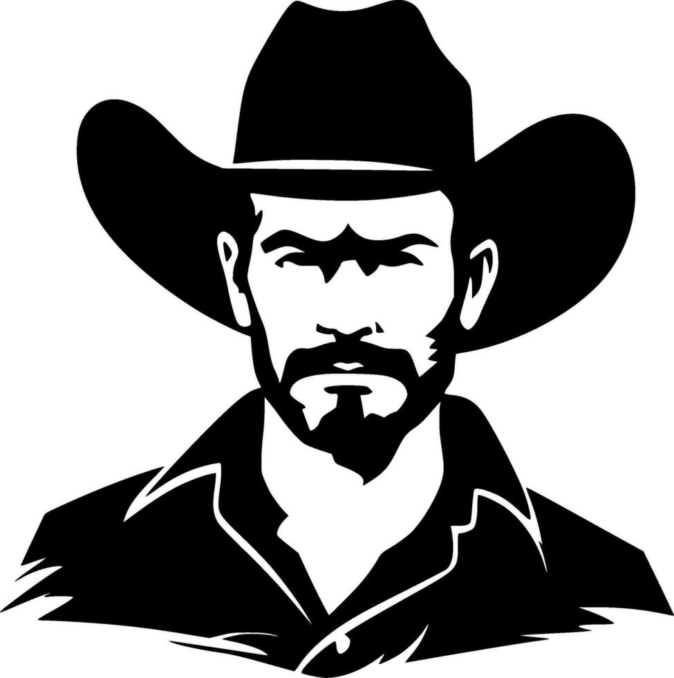 vaquero - minimalista y plano logo - vector ilustración