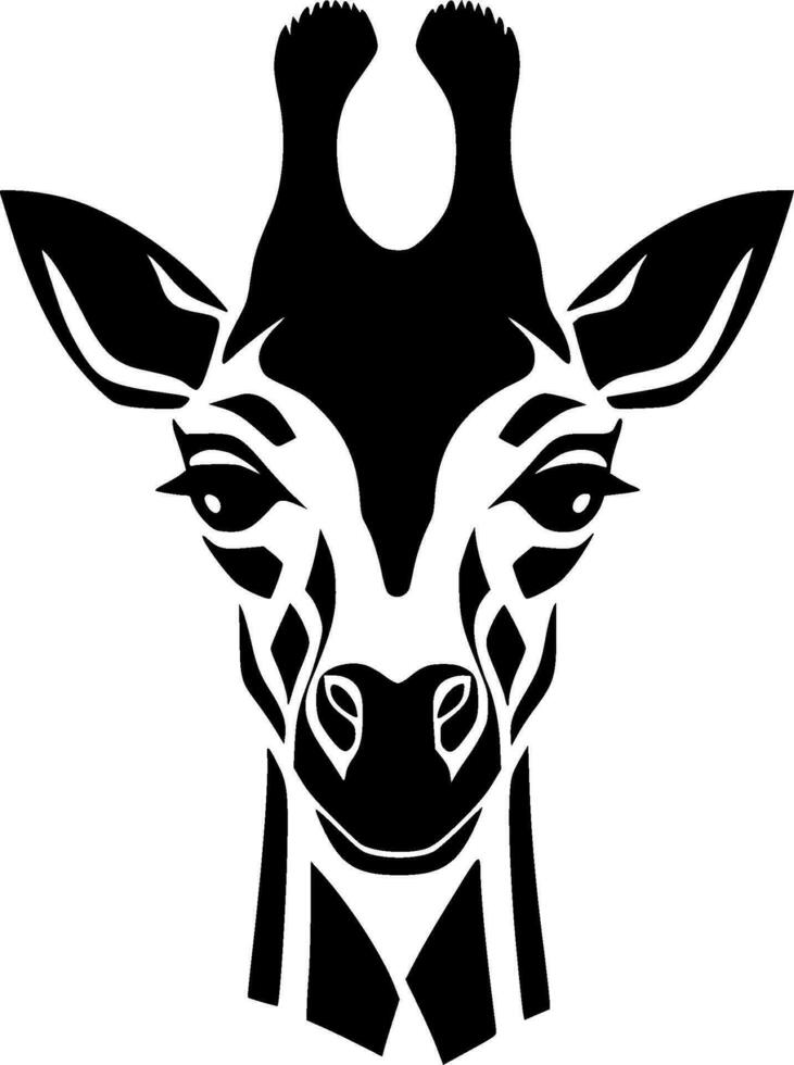 Giraffe, Black and White Vector illustration