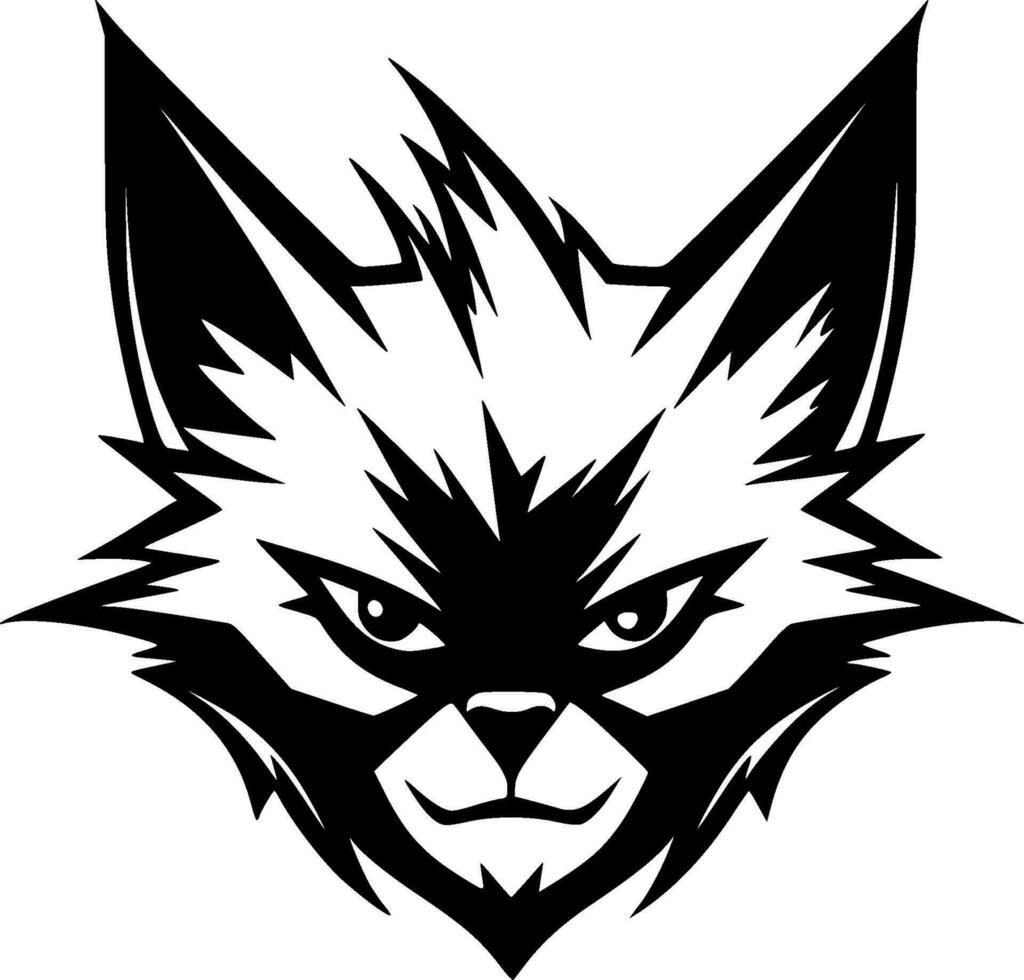 Fox - Black and White Isolated Icon - Vector illustration