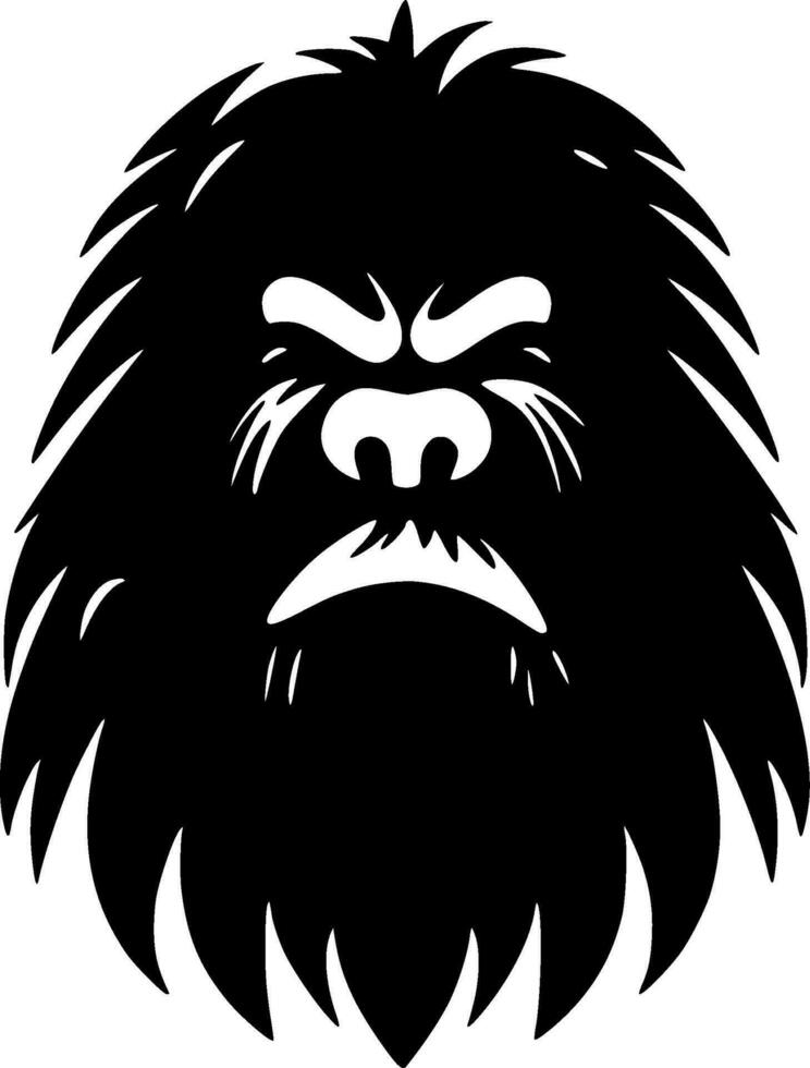 Bigfoot - Black and White Isolated Icon - Vector illustration