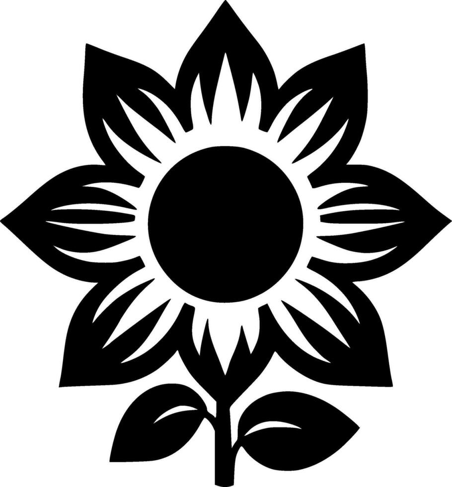 Flower, Black and White Vector illustration