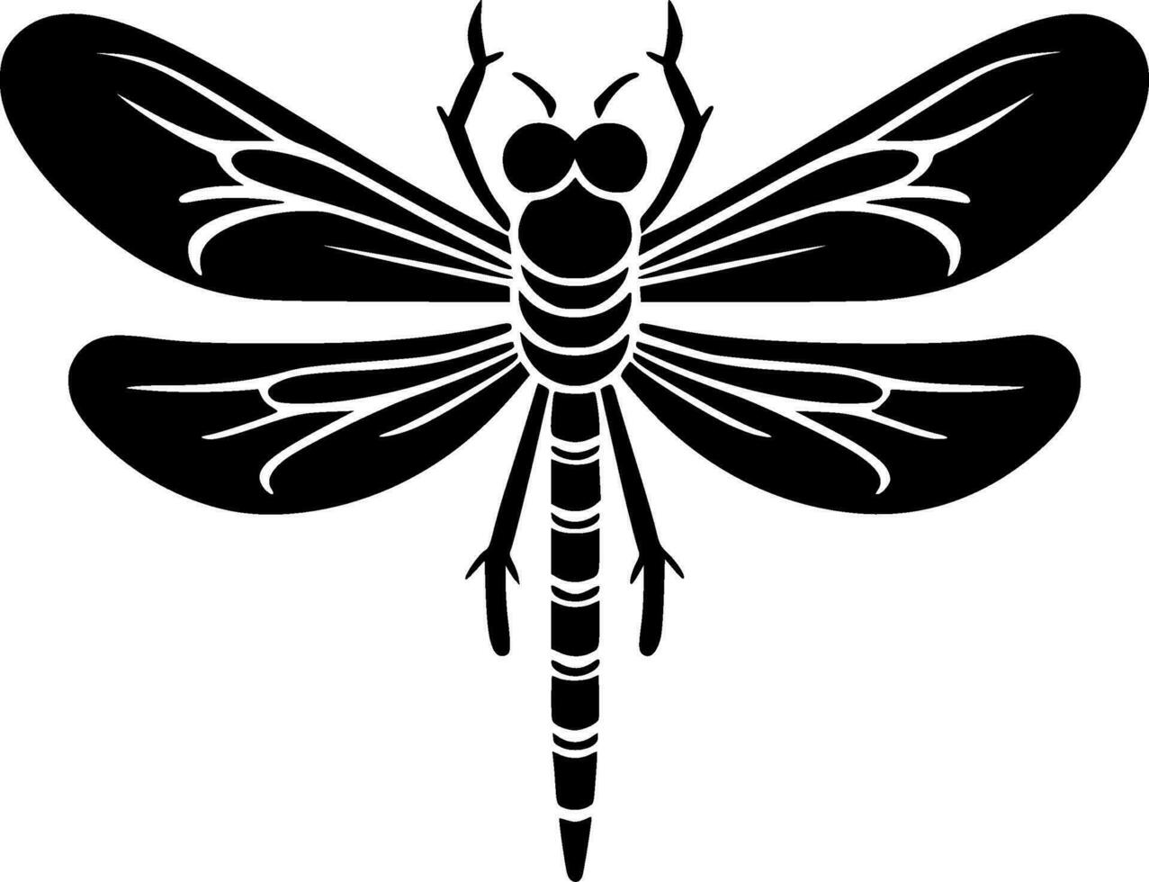 Dragonfly, Minimalist and Simple Silhouette - Vector illustration