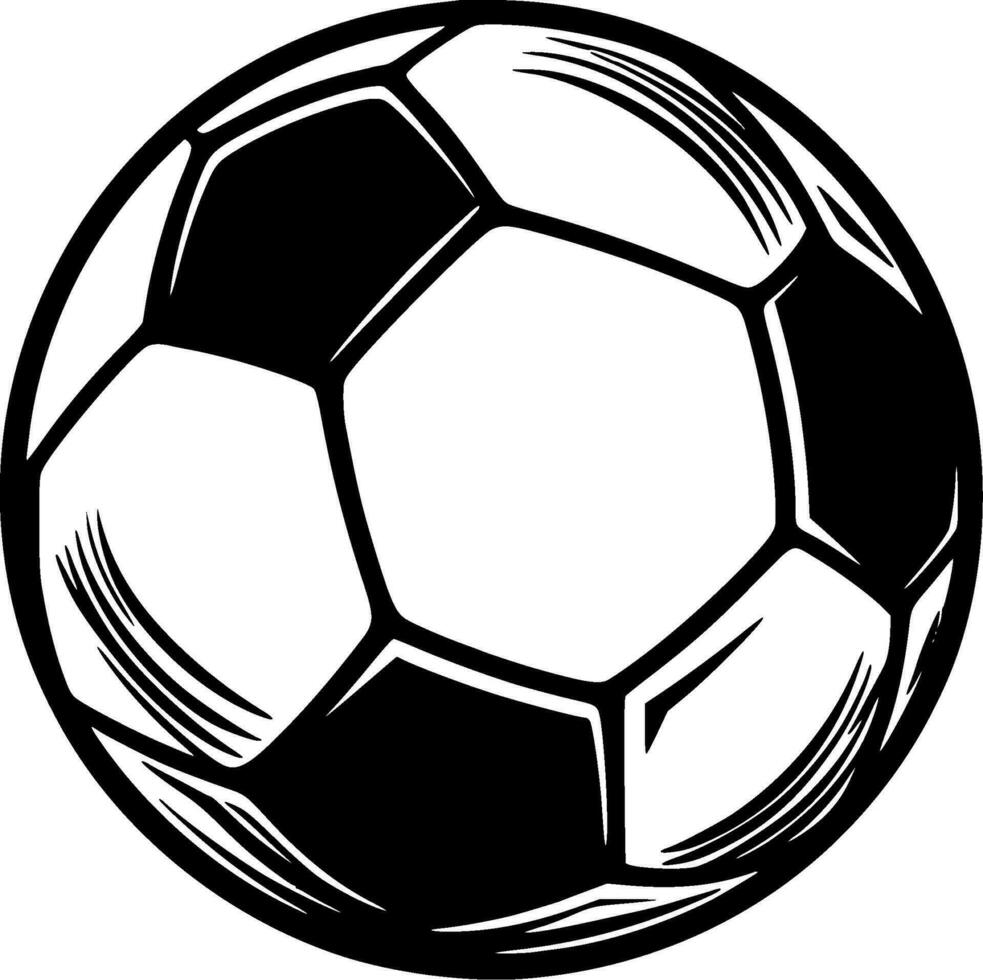 fútbol, negro y blanco vector ilustración