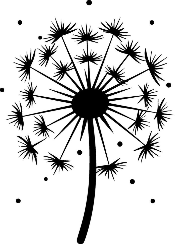 Dandelion, Minimalist and Simple Silhouette - Vector illustration