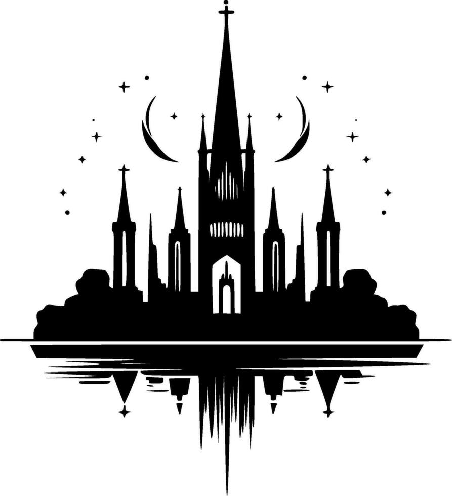 Gothic, Black and White Vector illustration
