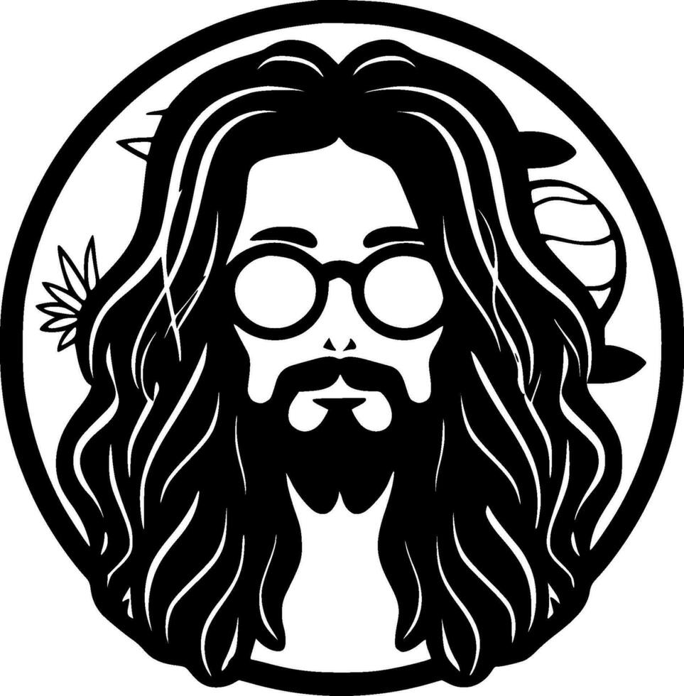 hippie, minimalista y sencillo silueta - vector ilustración