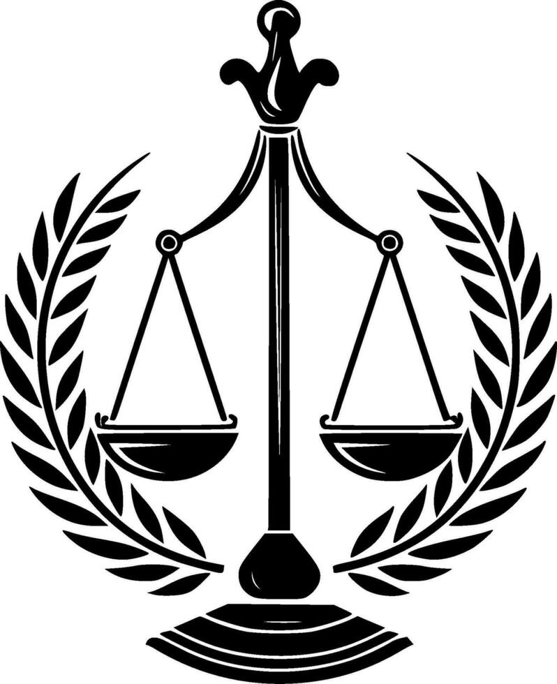 Justice, Minimalist and Simple Silhouette - Vector illustration