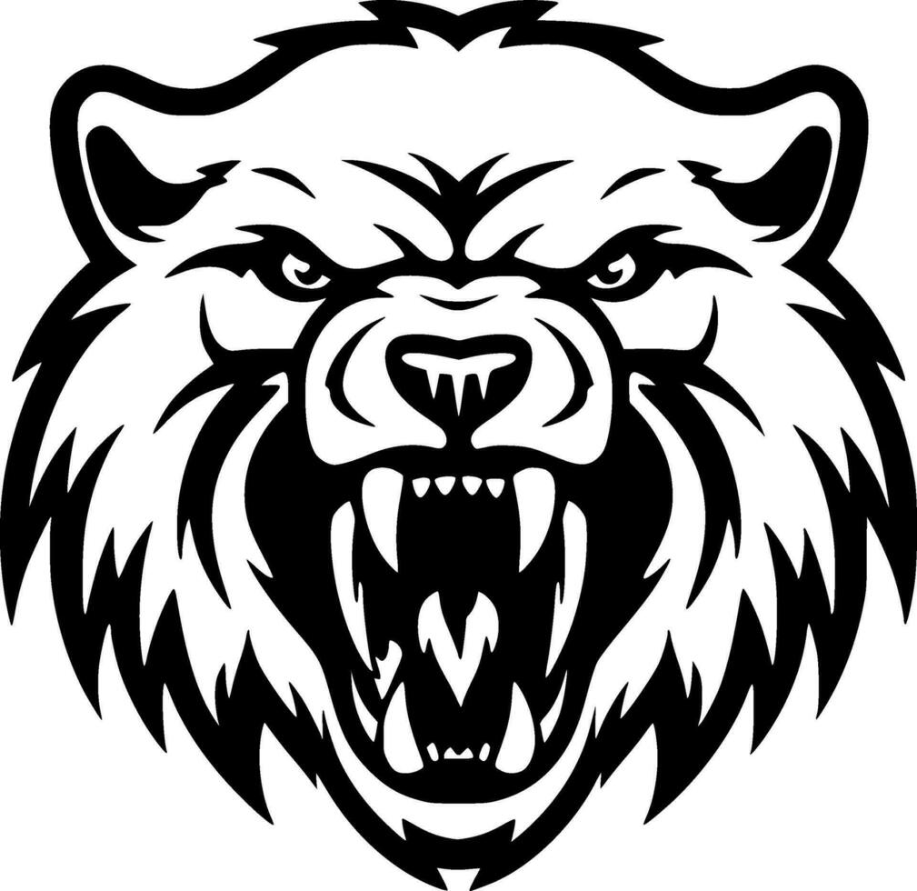 Bear - Black and White Isolated Icon - Vector illustration