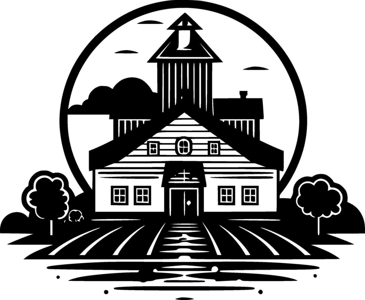 Farmhouse, Minimalist and Simple Silhouette - Vector illustration