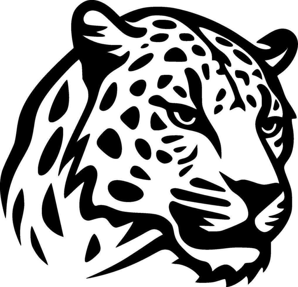 Leopard, Black and White Vector illustration