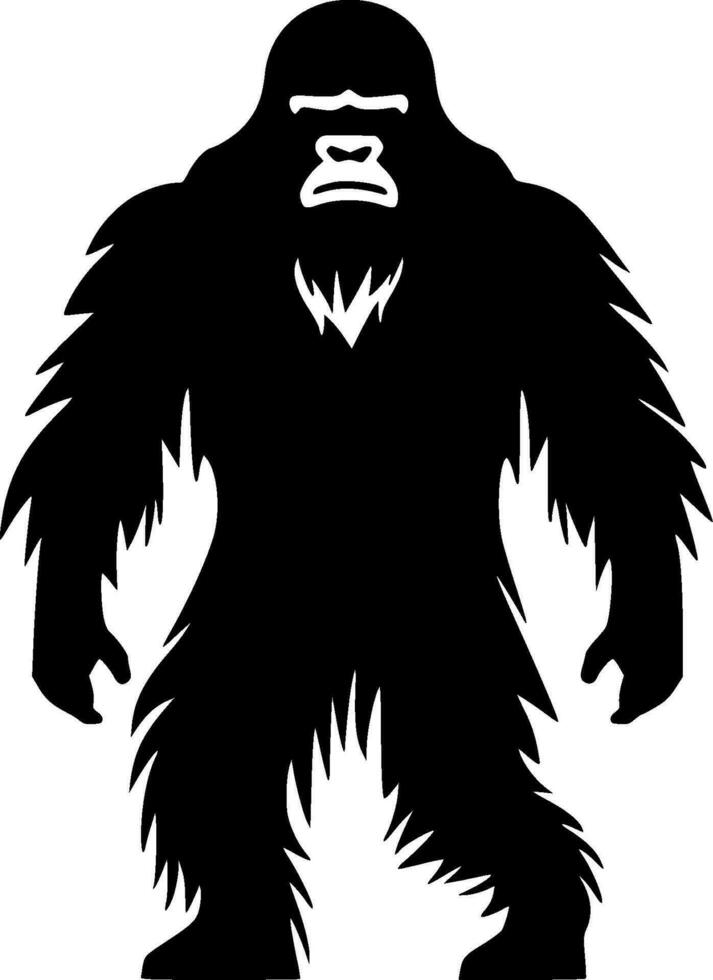 Bigfoot, Black and White Vector illustration