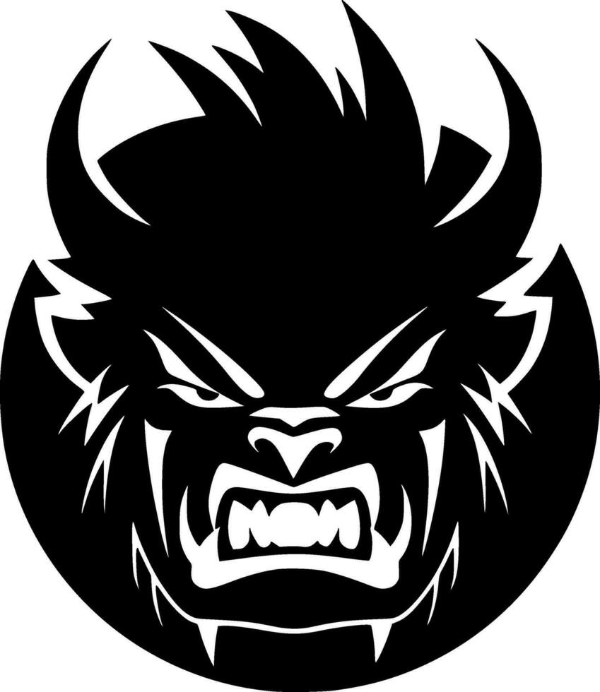 Beast, Black and White Vector illustration