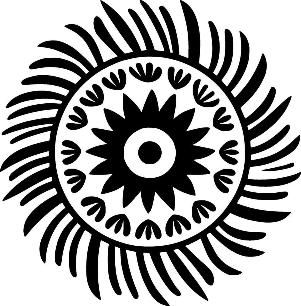 Boho - Black and White Isolated Icon - Vector illustration