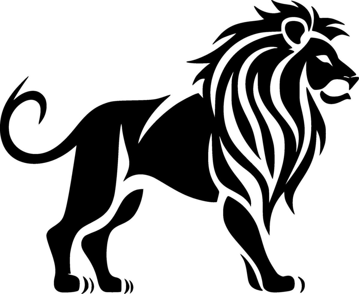 Lion, Black and White Vector illustration